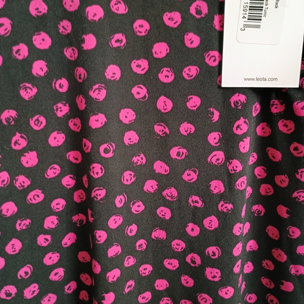 Leota Black and Pink Polka Dot Blouse - Picture 2 of 6